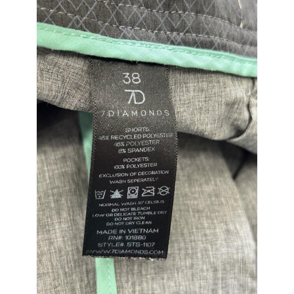 7 Diamonds Velocity Performance Shorts Size 38 Gr… - image 6